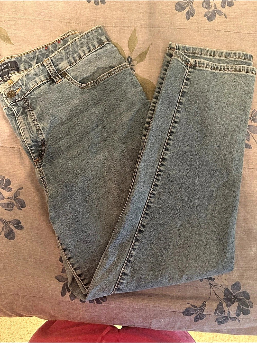 Talbots Slim-Flattering 5-Pocket Straight Leg Jeans Blue Waist 16W